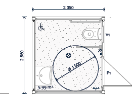 Módulo prefabricado plano