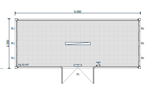 Módulo prefabricado plano